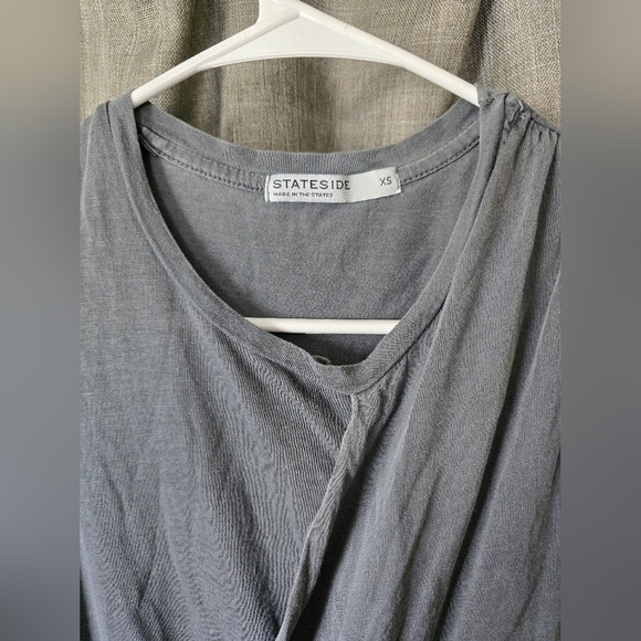 Stateside Revolve Crossover Ruched Mini Tank Dress Charcoal Grey Size XS - Picture 4 of 5